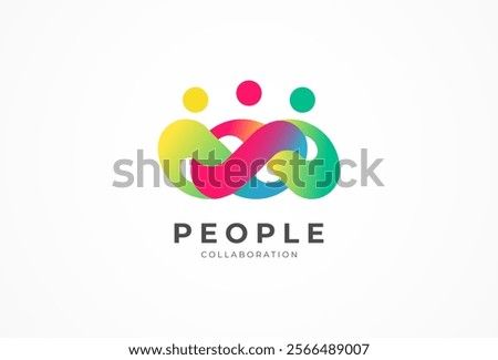 People logo design, Community human Logo with gradient color, people logo design template design element, vector illustration