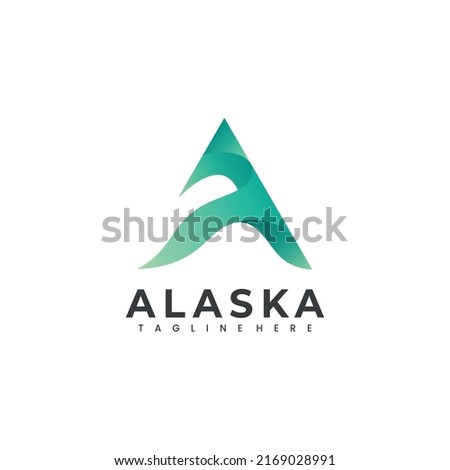 Vector Logo Illustration Alaska Gradient Colorful Style.