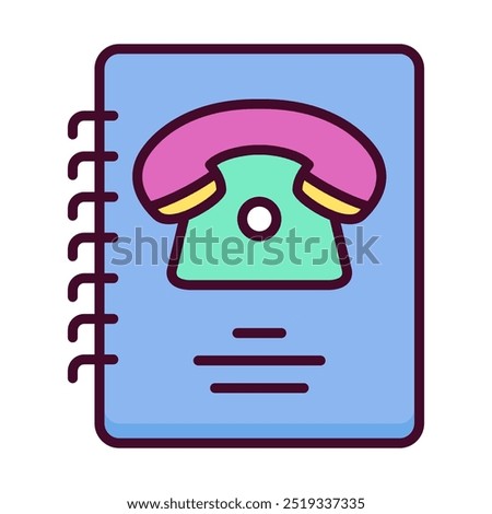 Phonebook icon in linear color style. Mobile contacts icon in linear color style