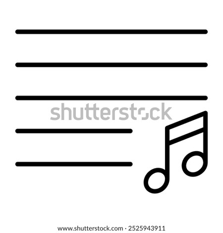 Music notes icon in line style with editable stroke