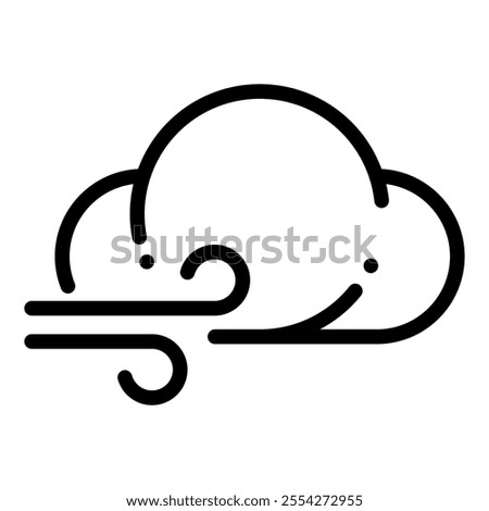 Cloud and wind icon in line style