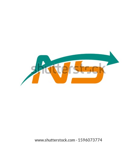 NS letter logo with arrow Stock fotó © 