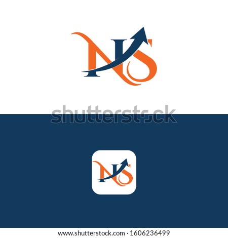 NS Letter with Arrow Logo Template vector Design Stock fotó © 