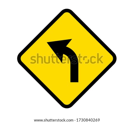 Left Curve Ahead Sign, Left Curve Symbol