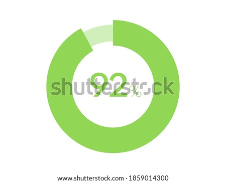 92% circle diagrams Infographics vector, 92 Percentage ready to use for web design