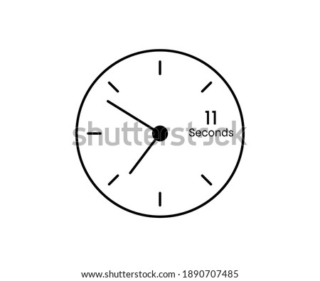 11 seconds Countdown modern Timer icon. Stopwatch and time measurement image isolated on white background