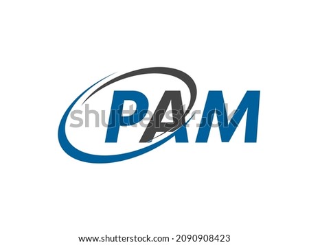 PAM letter creative modern elegant swoosh logo design