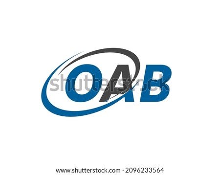 OAB letter creative modern elegant swoosh logo design