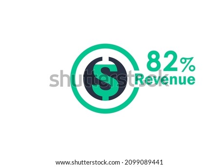 82% revenue design vector image