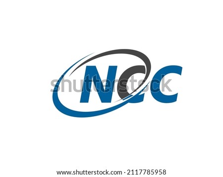 NCC letter creative modern elegant swoosh logo design
