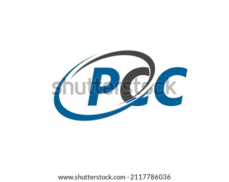 PCC letter creative modern elegant swoosh logo design