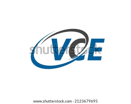 VCE letter creative modern elegant swoosh logo design