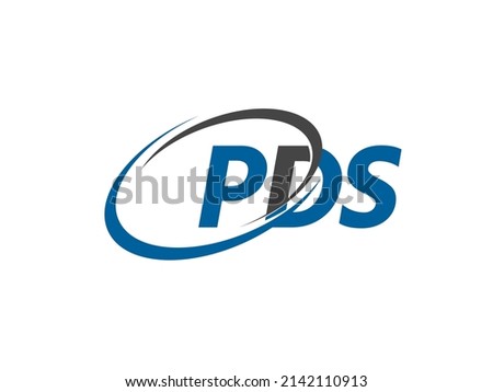 PDS letter creative modern elegant swoosh logo design