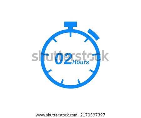 2 Hours timers Clocks, Timer 2 hour icon, countdown icon. Time measure. Chronometer icon isolated on white background