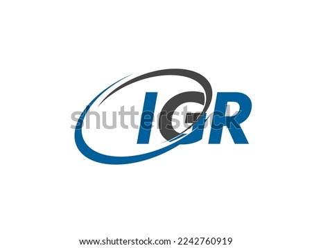 IGR letter creative modern elegant swoosh logo design