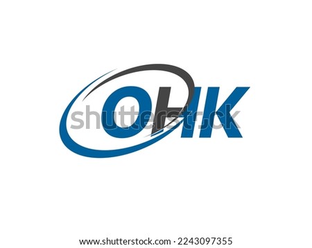 OHK letter creative modern elegant swoosh logo design