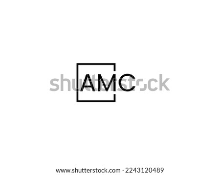 AMC letter creative modern elegant swoosh logo design