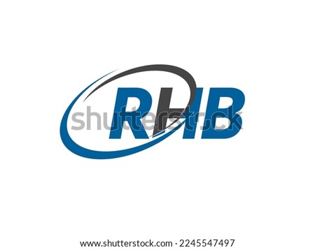 RHB letter creative modern elegant swoosh logo design