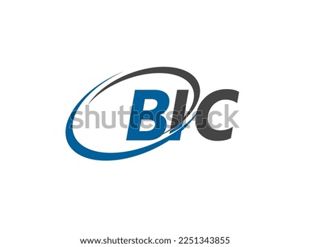 BIC letter creative modern elegant swoosh logo design