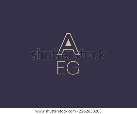 AEG letter logo design modern minimalist vector images