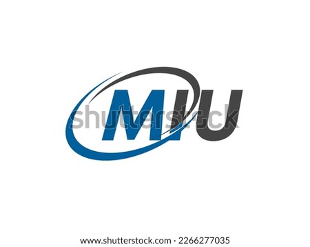 MIU letter creative modern elegant swoosh logo design