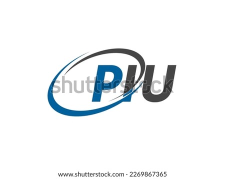 PIU letter creative modern elegant swoosh logo design