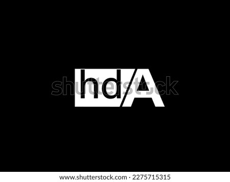 HDA Logo and Graphics design vector art, Icons isolated on black background