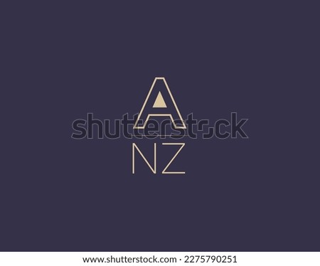 ANZ letter logo design modern minimalist vector images