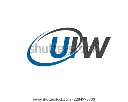 UIW letter creative modern elegant swoosh logo design
