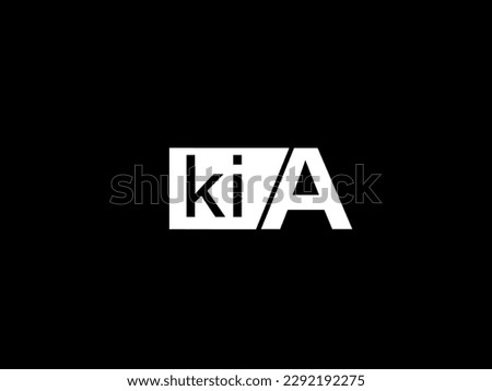 KIA Logo and Graphics design vector art, Icons isolated on black background