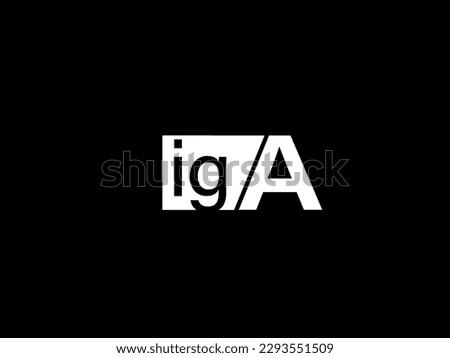 IGA Logo and Graphics design vector art, Icons isolated on black background