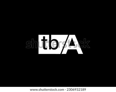 TBA Logo and Graphics design vector art, Icons isolated on black background