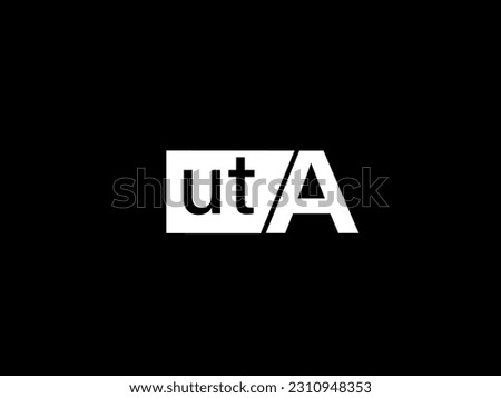 UTA Logo and Graphics design vector art, Icons isolated on black background