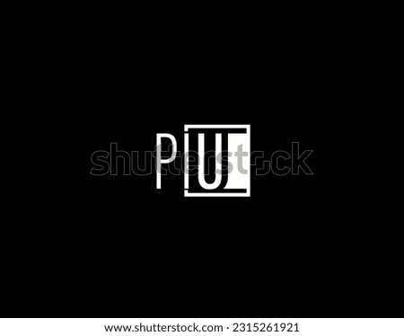 PIU Logo and Graphics Design, Modern and Sleek Vector Art and Icons isolated on black background