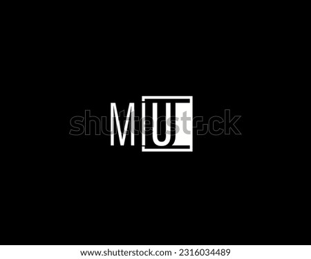 MIU Logo and Graphics Design, Modern and Sleek Vector Art and Icons isolated on black background