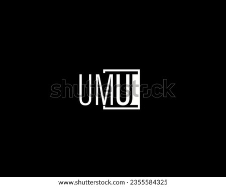 UMU Logo and Graphics Design, Modern and Sleek Vector Art and Icons isolated on black background