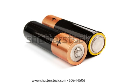 Two Batteries On A White Background It Is Isolated Stock Photo 60644506 ...