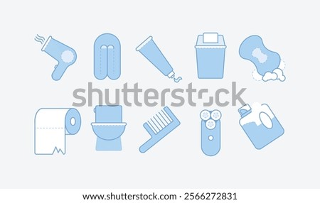 Bathroom Duotone Dashed Vectors and Icons. Bathroom Duotone Dashed Vectors icons and vector packs for Sketch, Adobe XD, Figma and websites.