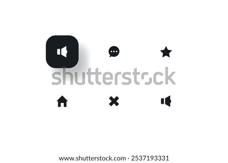 icon set includes an audio chatting star house and prohibition vector