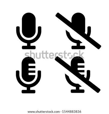microphone vector silhouette isolated on white background