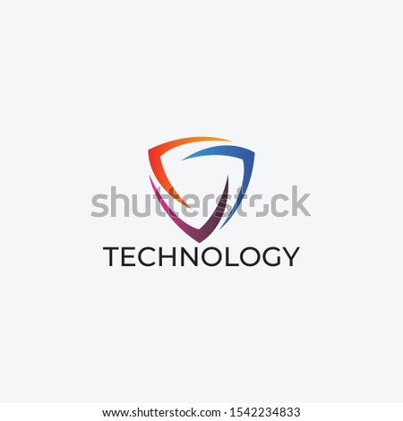 Abstract technology logo template. Colorfull, Gradient.