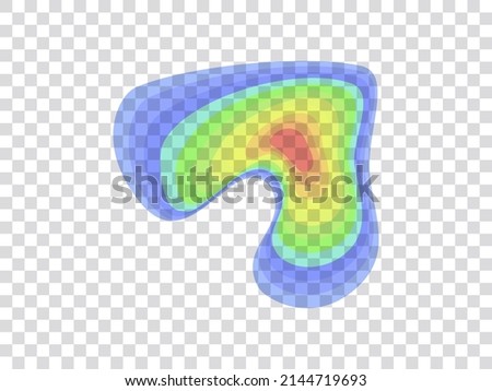 Vector graphic of infrared rays with hot spots spectrum on transparent background.
