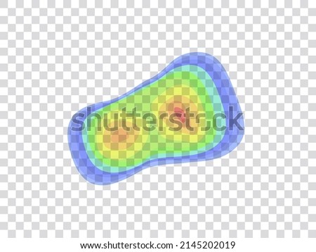 Vector graphic of infrared rays with hot spots spectrum on transparent background. 