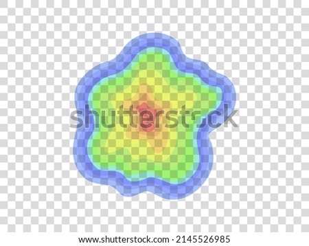 Vector graphic of infrared rays with hot spots spectrum on transparent background. infrared element design.
