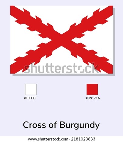 Vector Illustration of Cross of Burgundy flag isolated on light blue background. Illustration Cross of Burgundy flag with Color Codes. vector eps10.
 Stock fotó © 