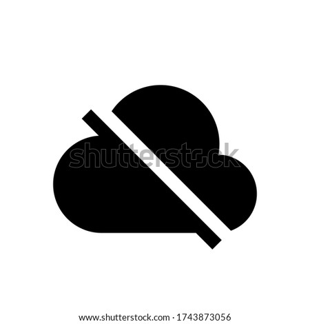 Offline Cloud Icon Vector. No Access Internet Symbol
