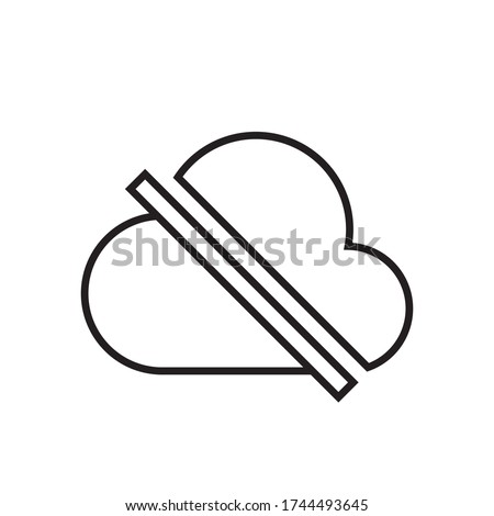No Access Internet Symbol. Offline Cloud Outline Icon Vector