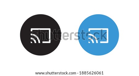 Screencast Icon Vector in Flat Style Isolated on White Background. Cast Symbol Illustration