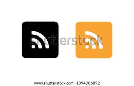 RSS Feed Icon Vector in Flat Style. Really Simple Syndication Image