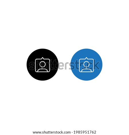 Tag People Button Icon Vector in Flat Design Style